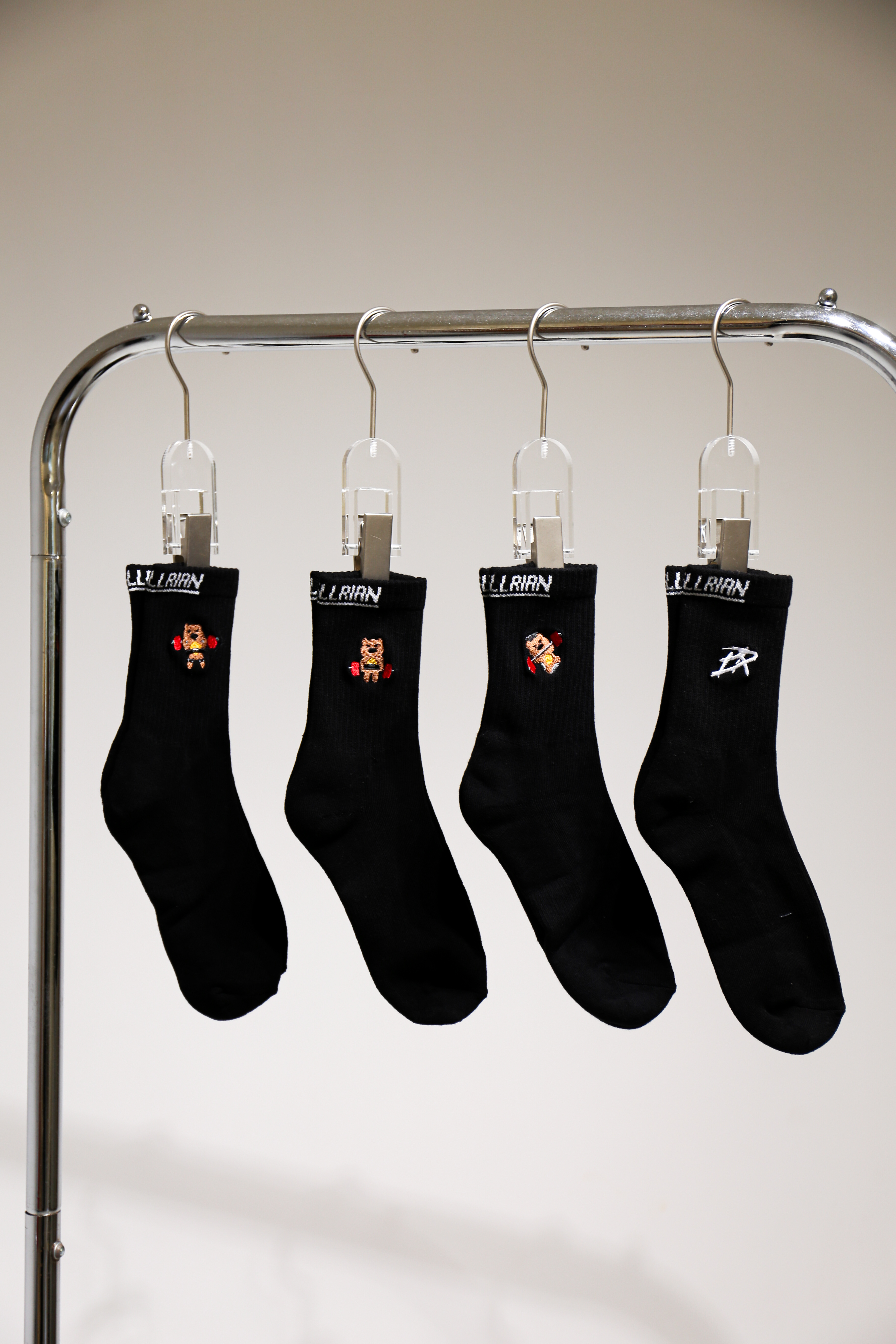 健力小煒熊經典款長襪-黑