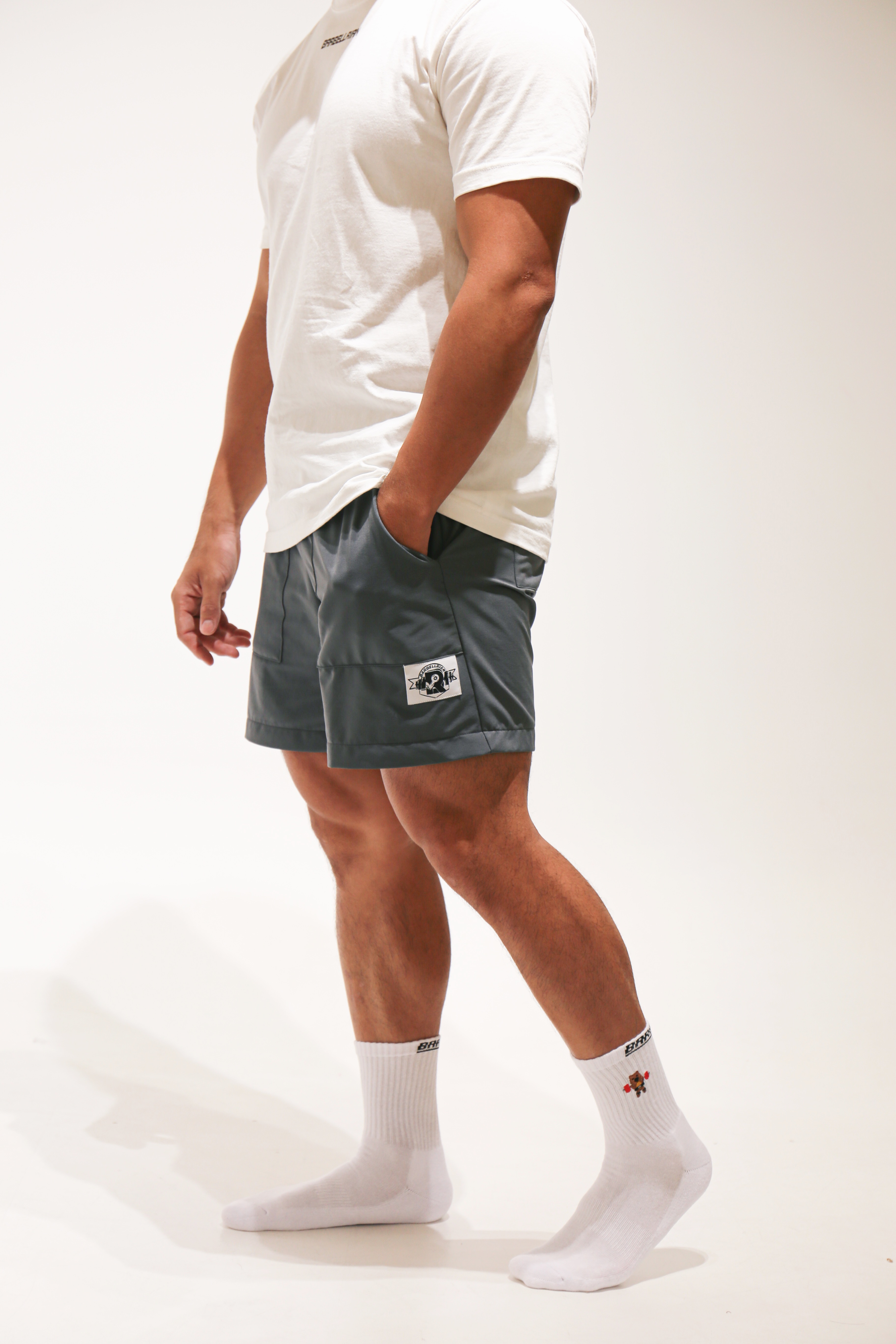 BARBELLRIAN 極彈訓練短褲-紳士灰