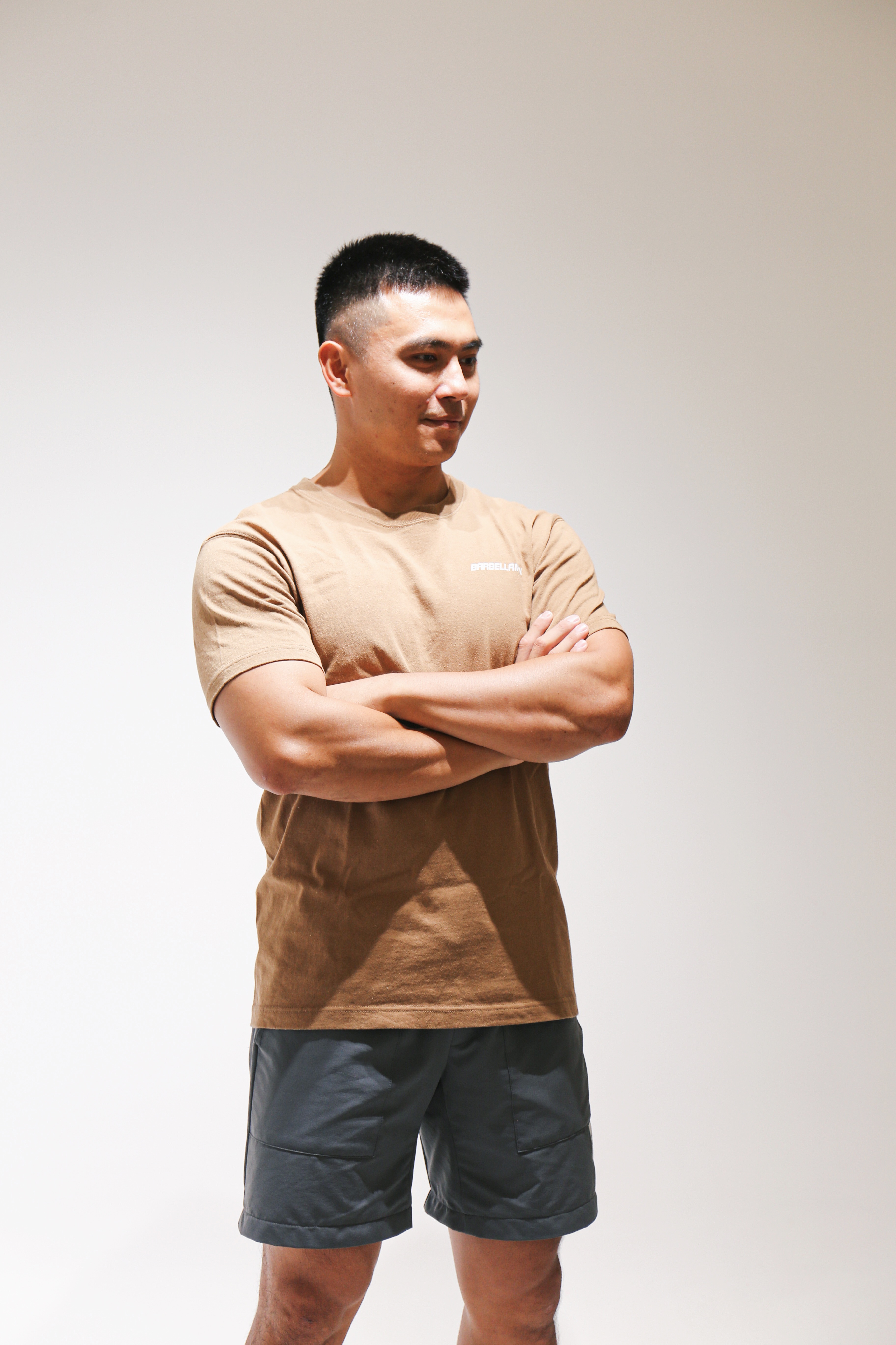 BARBELLRIAN purepower 重磅棉T-摩卡棕