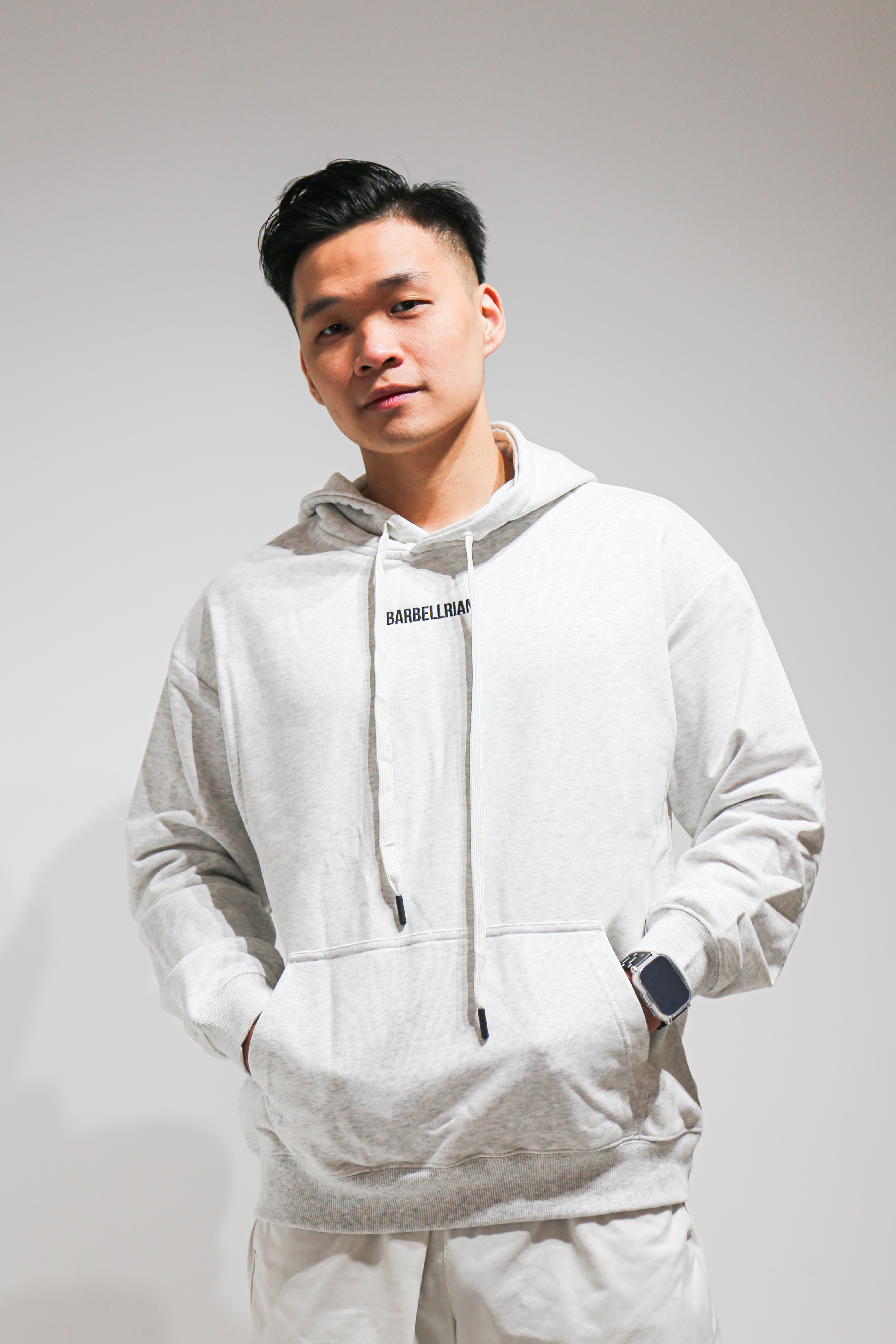 BARBELLRIAN 潮流帽T-雪花白